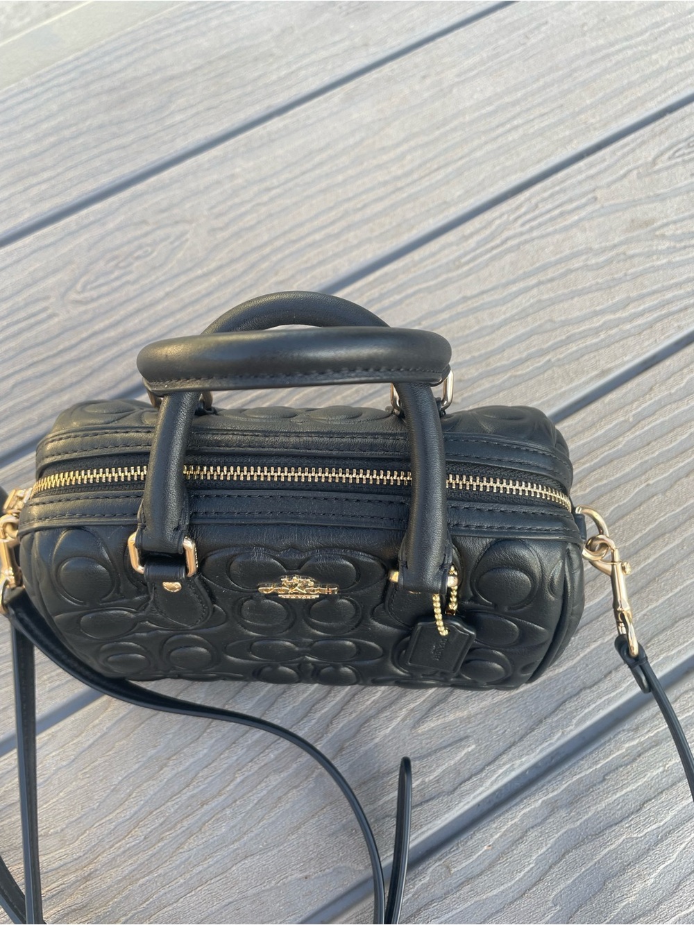Coach Black Quilted Signature Mini Rowen with Gold Hardware - Picture 4 of 9